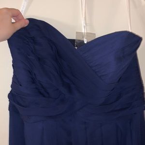 Worn once strapless navy David’s Bridal bridesmaid dress